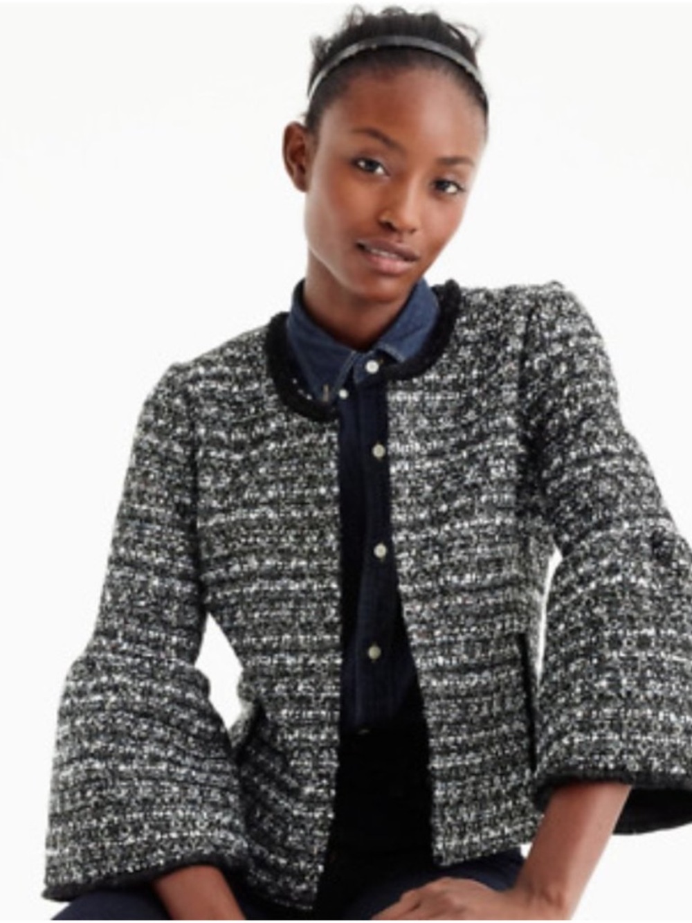 J Crew Shimmer Tweed Lady Jacket